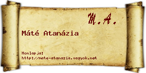 Máté Atanázia névjegykártya